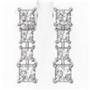 Image 2 : 3.78 ctw Princess Diamond Earrings 18K White Gold