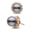 Image 2 : Black Tahitian Pearl and Diamond Tudor Stud Earrings