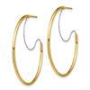 Image 2 : 14k Yellow Gold Polished with D/C wire Hoop Earrings - 1.5x35 mm