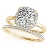 Image 1 : 1.1 ctw Certified VS/SI Cushion Diamond 2pc Set Halo 14k Yellow Gold
