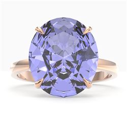 9 ctw Tanzanite Designer Engagment Ring 14k Rose Gold
