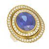 Image 3 : 6.26 ctw Tanzanite & Diamond Ring 18K Yellow Gold