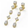 Image 1 : 2.9 ctw Mix cut Diamonds Designer Earrings 18K Yellow Gold