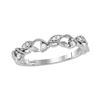 Image 1 : 10kt White Gold Round Diamond Vine Stackable Band Ring 1/6 Cttw