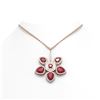 Image 1 : 15.50 ctw Ruby Diamond Necklace 18K Rose Gold