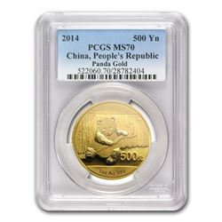 2014 China 1 oz Gold Panda MS-70 PCGS