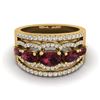 Image 1 : 2.25 ctw Garnet & Micro Pave VS/SI Diamond Designer Ring 10k Yellow Gold