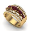 Image 2 : 2.25 ctw Garnet & Micro Pave VS/SI Diamond Designer Ring 10k Yellow Gold