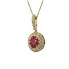 Image 1 : 4.67 ctw Certified Ruby & Diamond Victorian Necklace 14K Yellow Gold