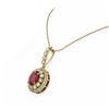 Image 3 : 4.67 ctw Certified Ruby & Diamond Victorian Necklace 14K Yellow Gold