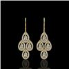 Image 1 : 3.07 ctw Pear Cut Diamond Micro Pave Earrings 18K Yellow Gold
