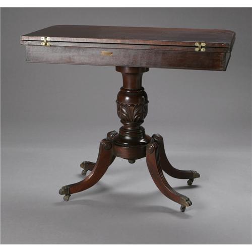 AMERICAN FEDERAL STYLE FLIP-TOP GAME TABLE AN AMERICAN MAHOGANY FEDERAL ...