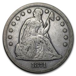 1871 Liberty Seated Dollar Fine