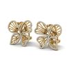 Image 1 : 1.25 ctw Designer Micro Butterfly VS/SI Diamond Earrings 14k Yellow Gold