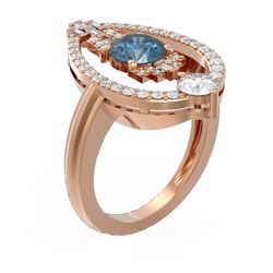 2.12 ctw Intense Blue Diamond Ring 18K Rose Gold