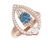 Image 3 : 2.12 ctw Intense Blue Diamond Ring 18K Rose Gold
