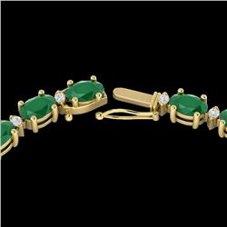 71.85 ctw Emerald & VS/SI Diamond Eternity Necklace 10k Yellow Gold