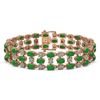 Image 1 : 11.02 ctw Jade & Diamond Row Bracelet 10K Rose Gold