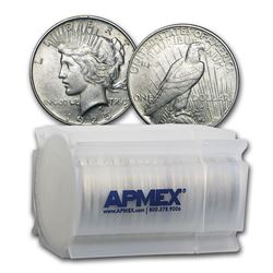 1925 Peace Silver Dollars AU (20-Coin Roll)