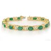 Image 1 : 12.05 ctw Emerald & Diamond Bracelet 10k Yellow Gold