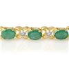 Image 2 : 12.05 ctw Emerald & Diamond Bracelet 10k Yellow Gold