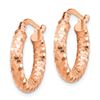 Image 2 : 14k Rose Gold D/C Hoop Earrings - 3x10 mm