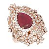 Image 3 : 5.77 ctw Ruby & Diamond Ring 18K Rose Gold