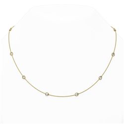 3.3 ctw Pear Cut Diamond Station Necklace 18K Yellow Gold