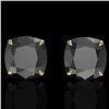 Image 1 : 12 ctw Cushion Black Diamond Designer Earrings 18k Yellow Gold