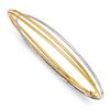 Image 2 : 14k Gold Tri-Color Diamond Cut 3 Intertwined Bangle Bracelet
