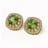 Image 2 : 13.69 ctw Tourmaline & Diamond Victorian Earrings 14K Yellow Gold