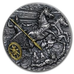 2019 Niue 2 oz Antique Silver Chariot