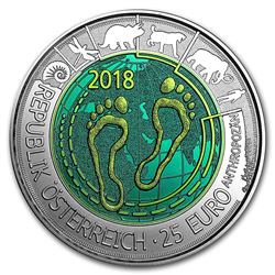 2018 Austria Silver/Niobium Anthropocene ‚¬25 BU