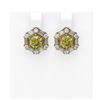 Image 1 : 3.74 ctw Fancy Yellow Diamond Earrings 18K Yellow Gold