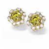 Image 3 : 3.74 ctw Fancy Yellow Diamond Earrings 18K Yellow Gold