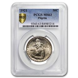 1921 Pilgrim Tercentenary Half Dollar MS-63 PCGS (Conical Hat)