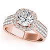 1.8 ctw Certified VS/SI Diamond Halo Ring 18k Rose Gold