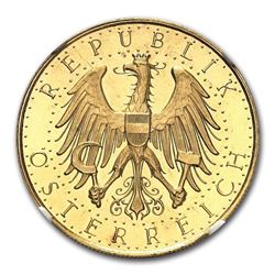 1931 Austria Gold 100 Schilling PL-65 NGC