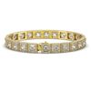 Image 2 : 18.24 ctw Princess Cut Diamond Micro Pave Bracelet 18K Yellow Gold
