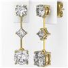 Image 3 : 2.32 ctw Cushion Cut Diamond Designer Earrings 18K Yellow Gold