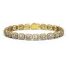 Image 1 : 10.39 ctw Emerald Cut Diamond Micro Pave Bracelet 18K Yellow Gold