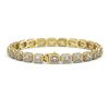 Image 2 : 10.39 ctw Emerald Cut Diamond Micro Pave Bracelet 18K Yellow Gold