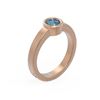 Image 1 : 0.50 ctw Intense Blue Diamond Ring 18K Rose Gold