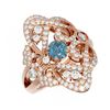 Image 3 : 2.02 ctw Intense Blue Diamond Ring 18K Rose Gold