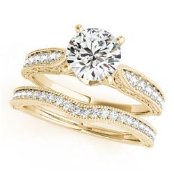 1.7 ctw Certified VS/SI Diamond 2pc Wedding Set Antique 14k Yellow Gold