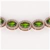 Image 3 : 31.1 ctw Peridot & Diamond Micro Pave Halo Necklace 10k Rose Gold