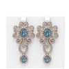 Image 1 : 14.23 ctw Blue Topaz & Diamond Earrings 18K Rose Gold