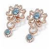 Image 2 : 14.23 ctw Blue Topaz & Diamond Earrings 18K Rose Gold