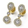 Image 1 : 1.74 ctw Pear Diamond Designer Earrings 18K Yellow Gold