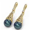 Image 3 : 1.84 ctw Diamond & Pearl Earrings 18K Yellow Gold